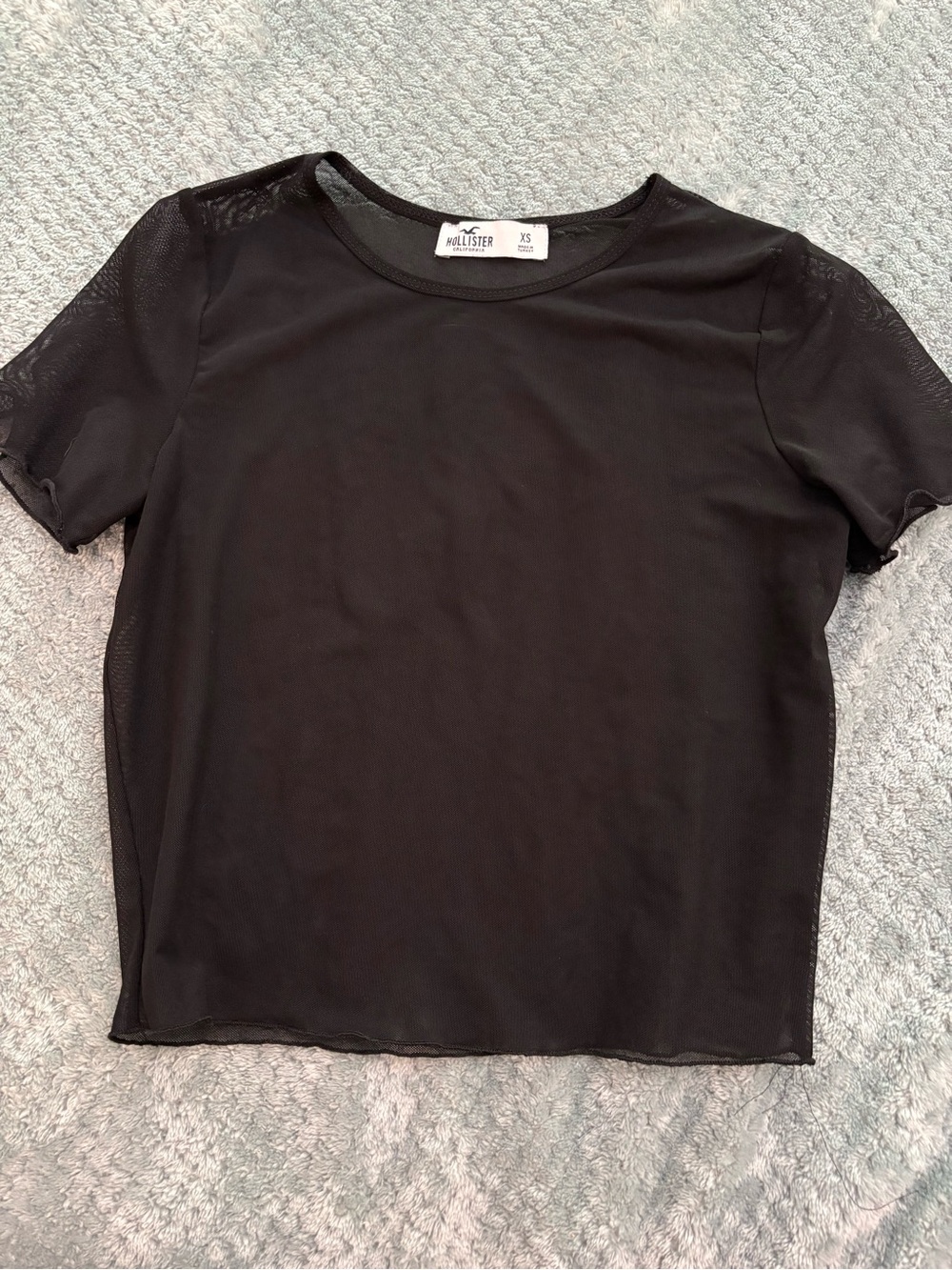 Hollister Black Short Sleeve Mesh Tee
